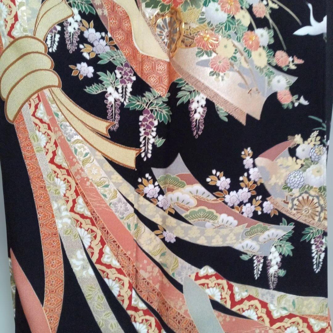 黒留袖リメイクワンピース エレガント　帯ベルト付き