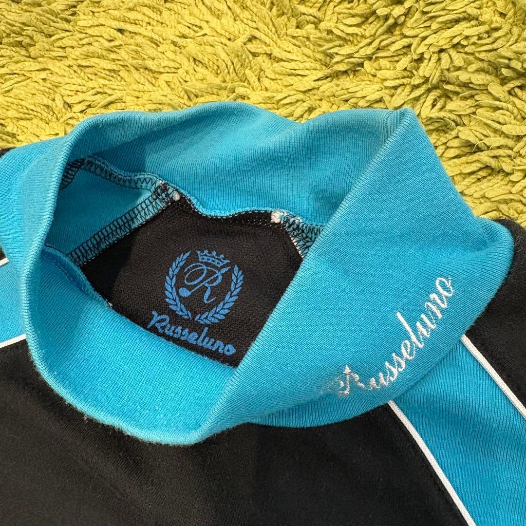 RUSSELUNO ラッセルノ 長袖モックネック ブラック 切替 Lサイズ