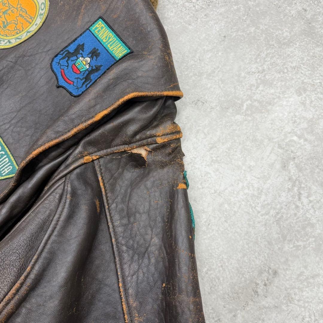 し*け様 ◎90s AVIREX U.S.A. G-1 レザージャケット M ブ