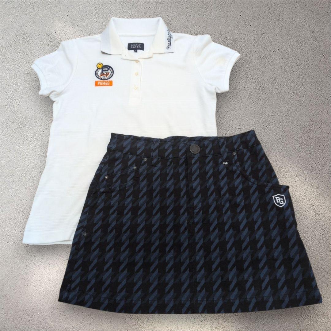 【美品】PEARLY GATES ロゴ ポロシャツ スカート セット サイズ0