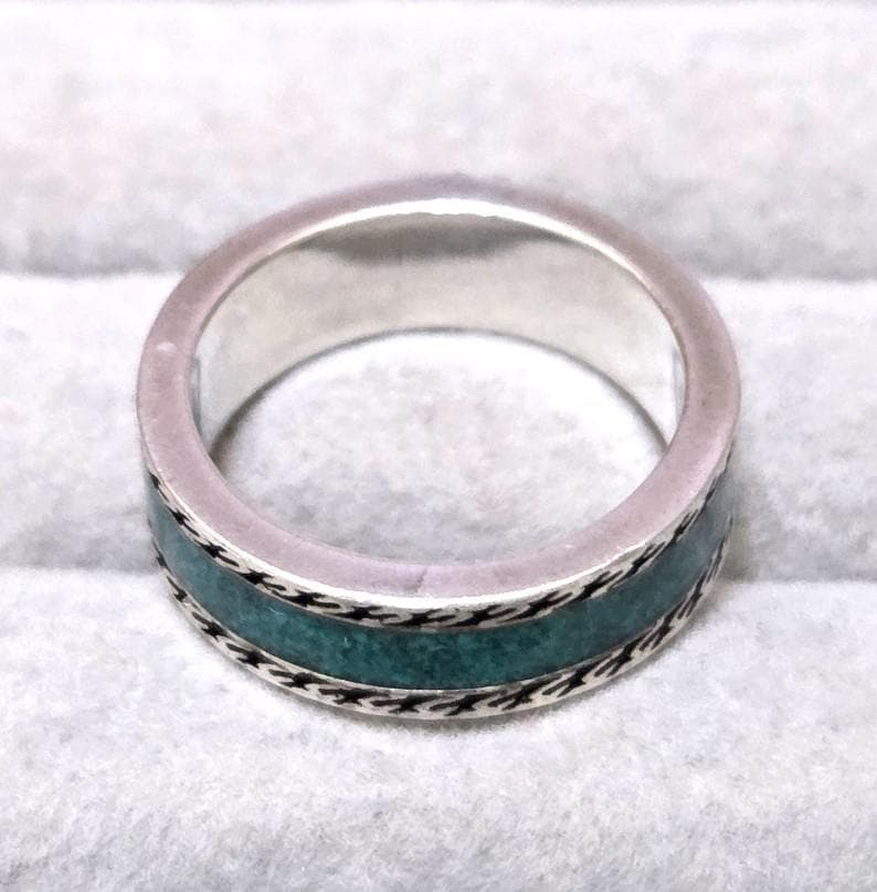 GUCCIグッチ　インターロッキングG　SVターコイズリング　11号　43333