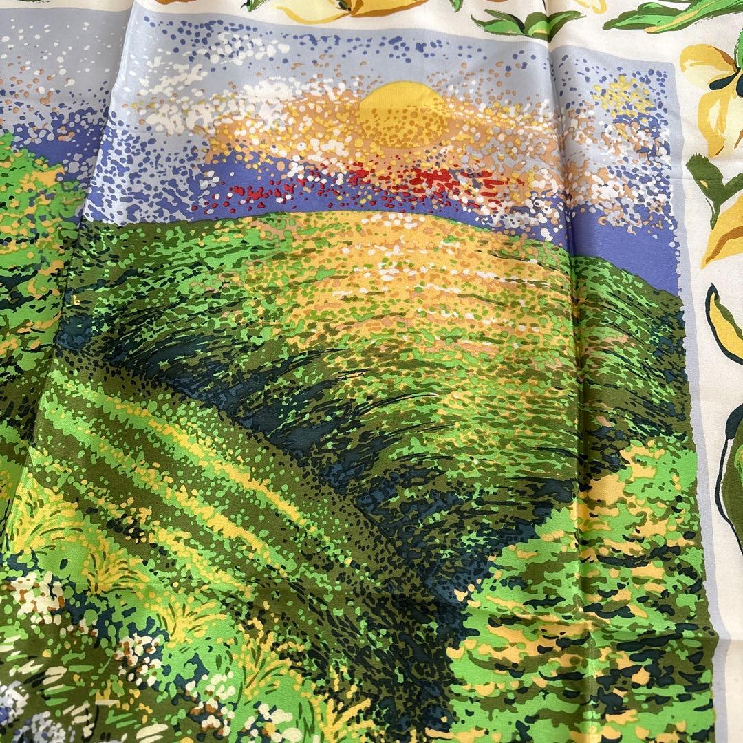 RALPH LAUREN シルク　スカーフ　風景画　ラルフローレン　絹　SILK