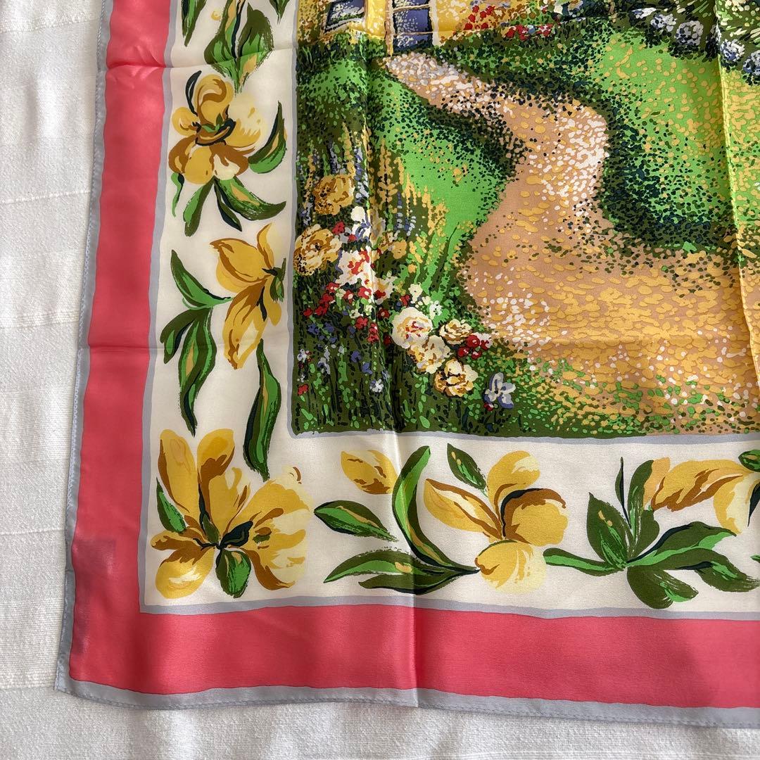 RALPH LAUREN シルク　スカーフ　風景画　ラルフローレン　絹　SILK