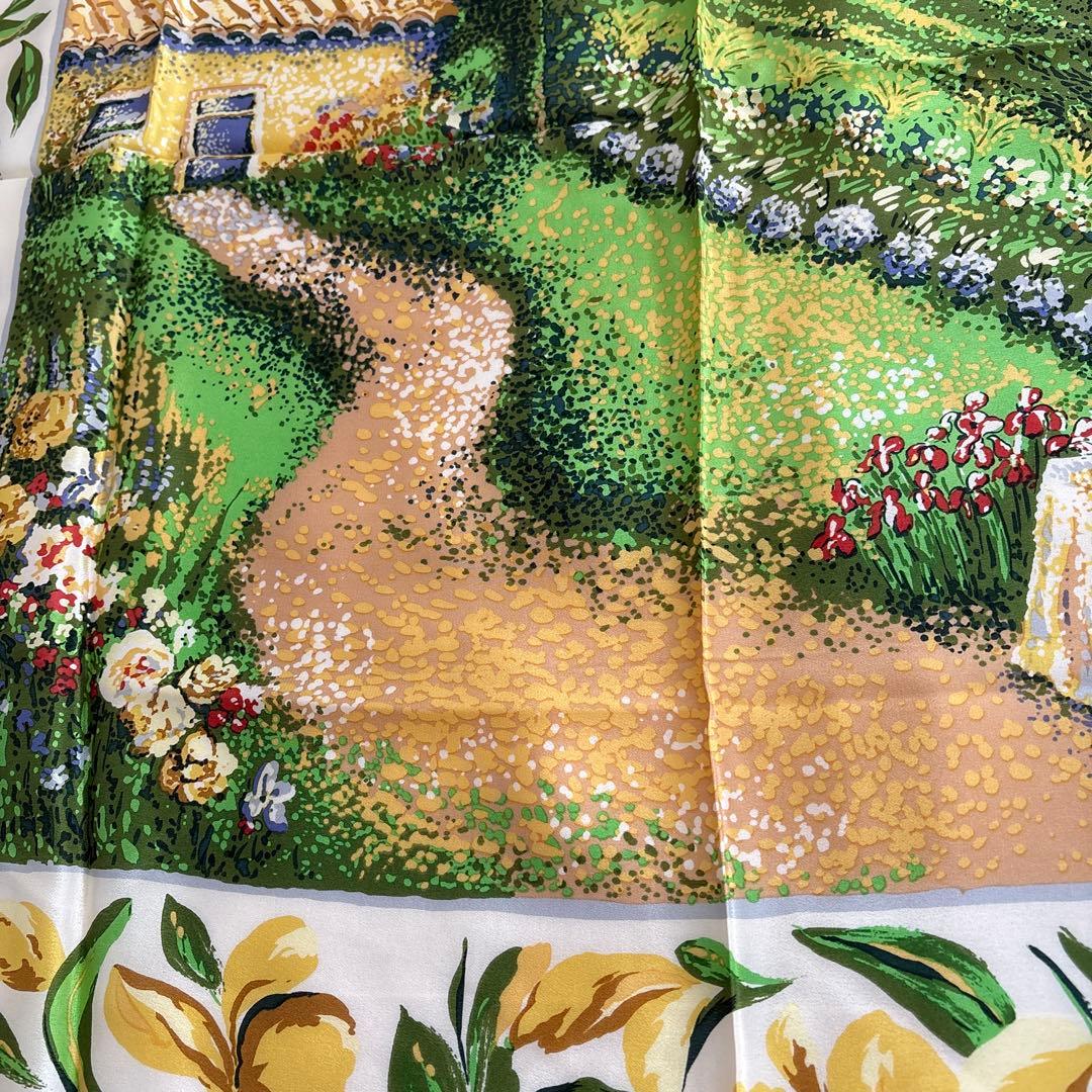 RALPH LAUREN シルク　スカーフ　風景画　ラルフローレン　絹　SILK