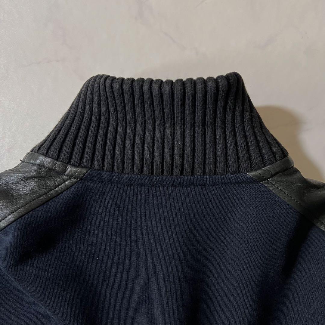 ドルチェアンドガッバーナ レザージャケット ニット スウェット切替 50サイズ