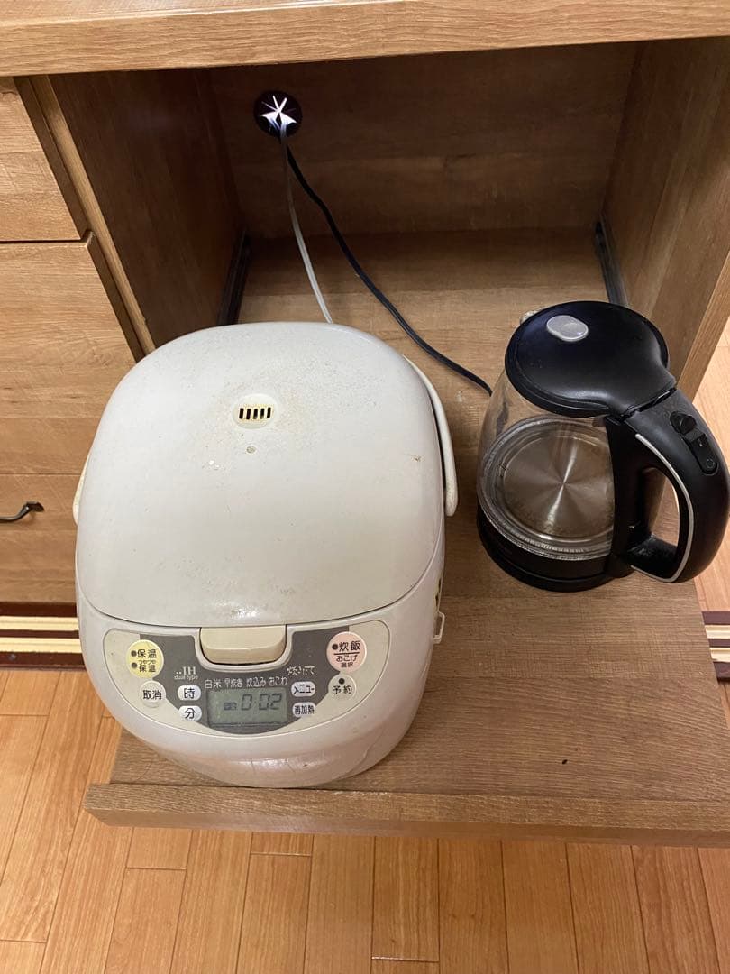 木製キッチンカウンター 引き出し4つ　送料込み