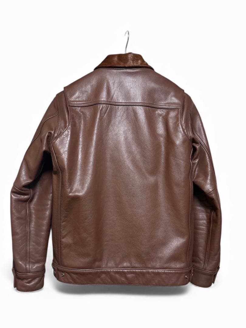 NEIGHBORHOOD 希少な馬毛の襟レザージャケット S ブラウン