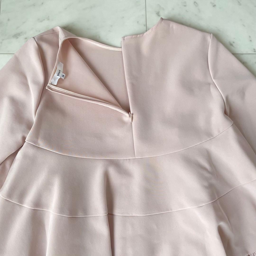 美品✨ヨリ ティアードギャザーブラウス ピンク 36