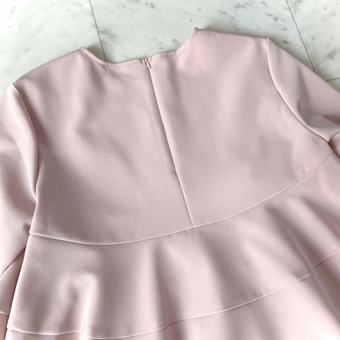 美品✨ヨリ ティアードギャザーブラウス ピンク 36