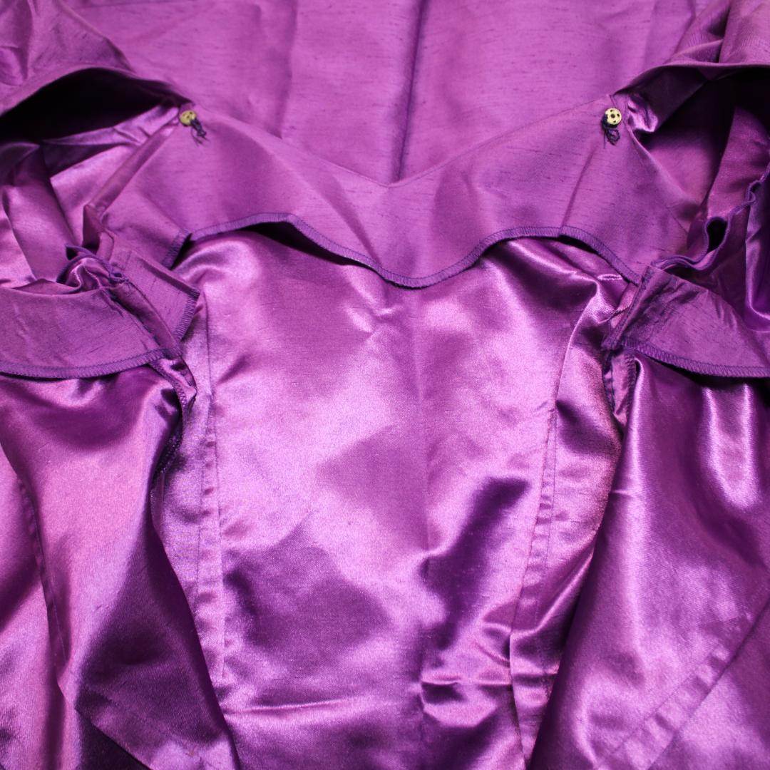 【日本製 フラダンス衣装】パープル Paondor ワンピース ドレス 紫 光沢