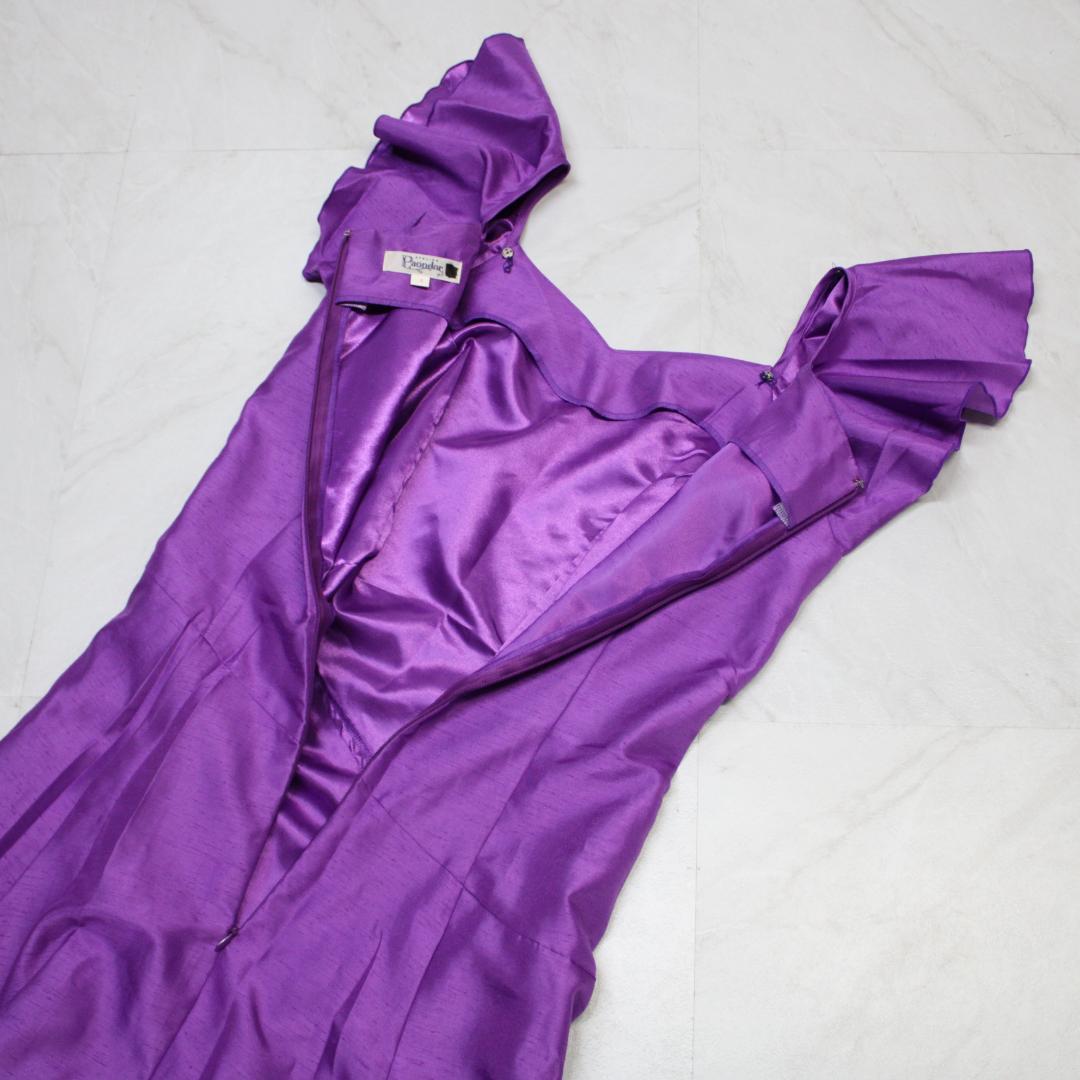 【日本製 フラダンス衣装】パープル Paondor ワンピース ドレス 紫 光沢