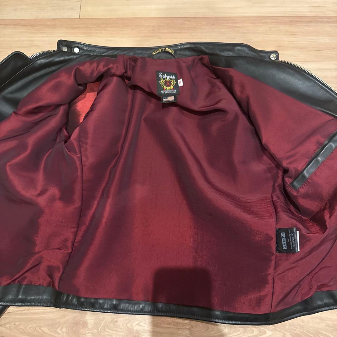 Schott ショット シングルライダースジャケット ブラック 38