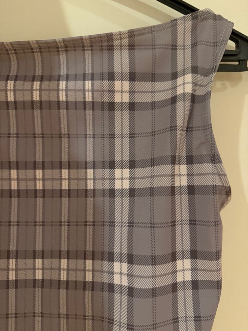 新品 M size unoa ウノア レオタード バレエ チェック グレー