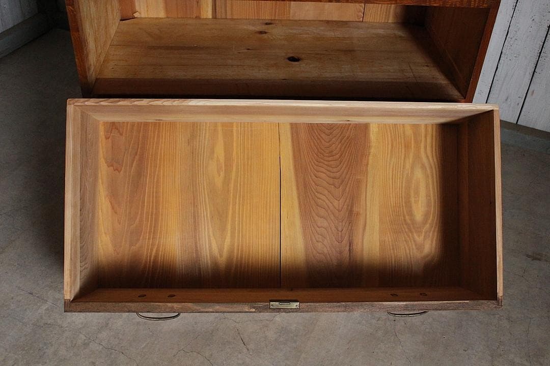 古い木製の引き出し2段　チェスト　箪笥　収納　古家具　古民家