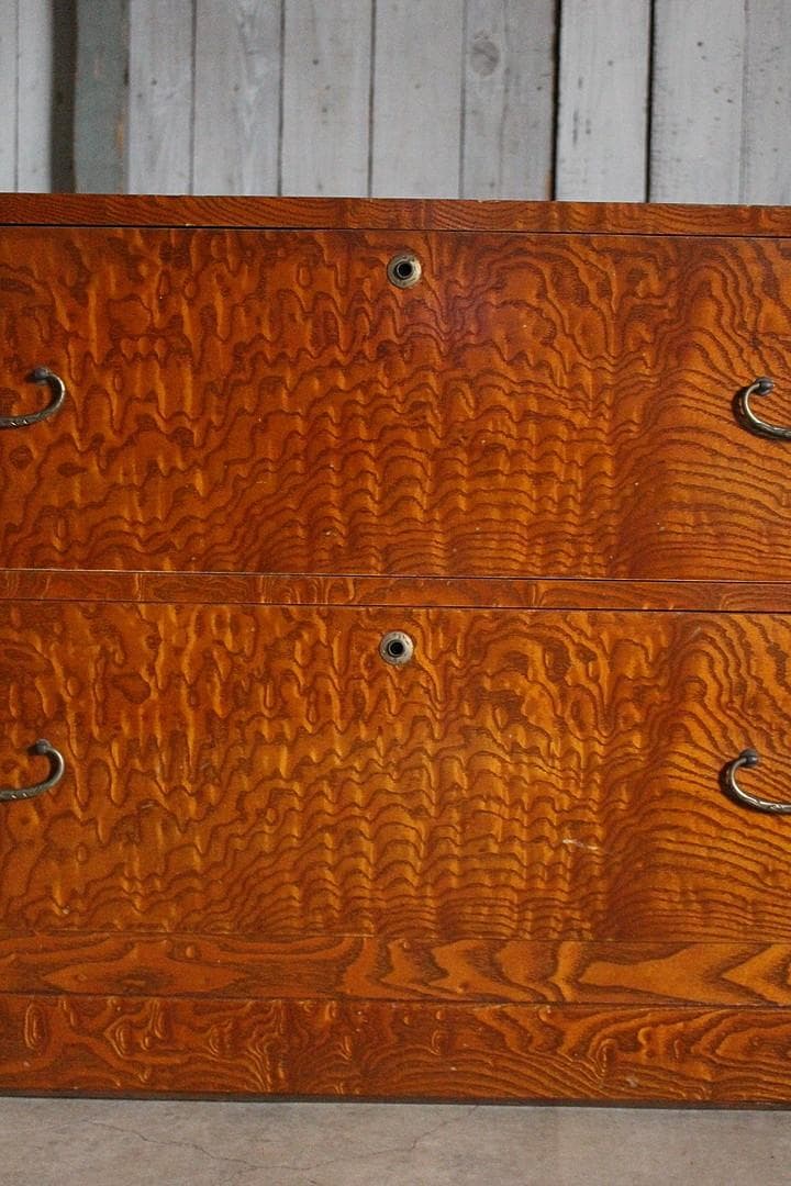 古い木製の引き出し2段　チェスト　箪笥　収納　古家具　古民家