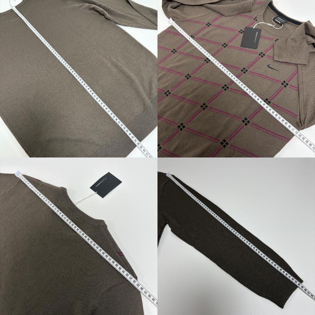 L　NIKE GOLF　前身頃総柄ハイゲージニット　ゴルフセーター　ナイキゴルフ