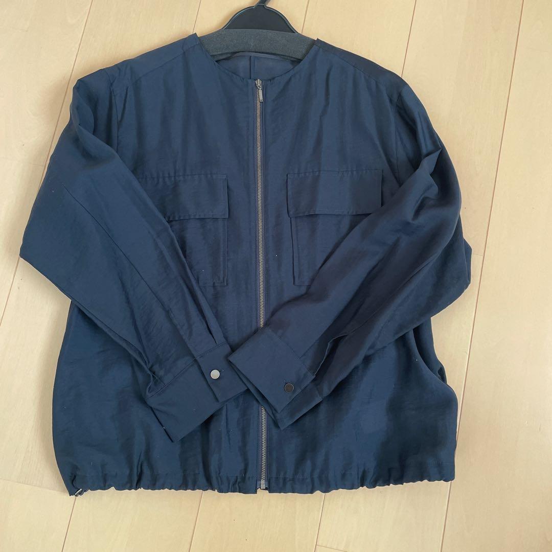 ICBリヨセルナイロンワッシャー ノーカラーブルゾン ネイビー サイズ4