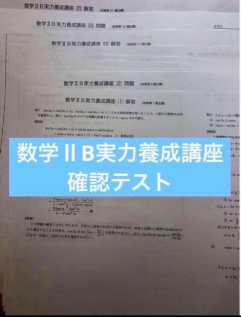 【フルセット独学可】鉄緑会 高1 数学 発展講座I/II ノート　プリント　講習