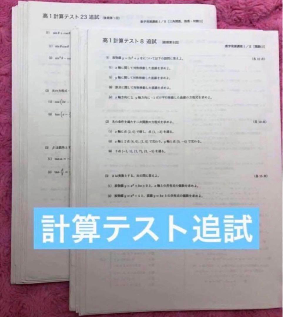 【フルセット独学可】鉄緑会 高1 数学 発展講座I/II ノート　プリント　講習