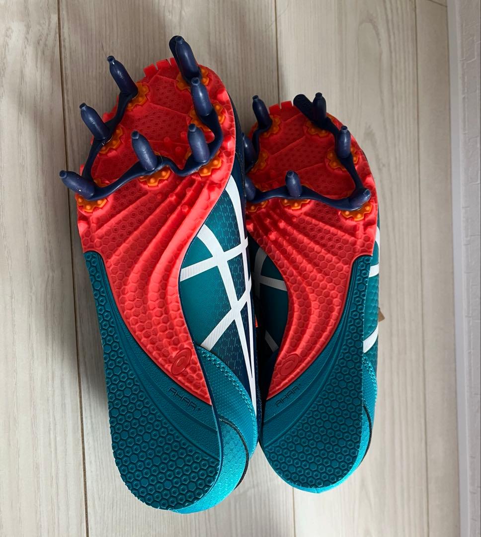 新品 asics 陸上競技用スパイクシューズ ネイビー　24.5cm