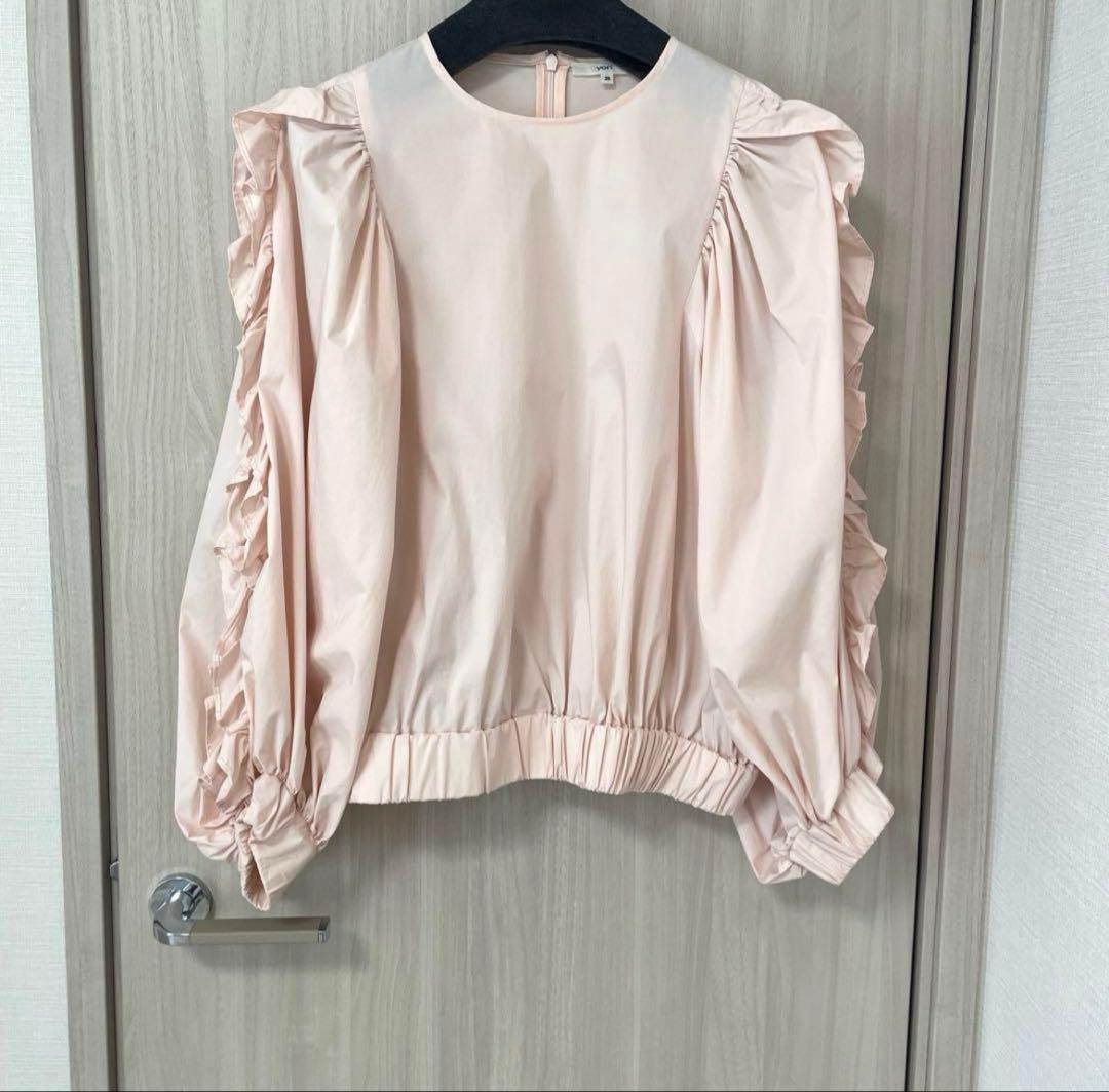 yori フリルスリーブ　ブラウス　ピンク　美品