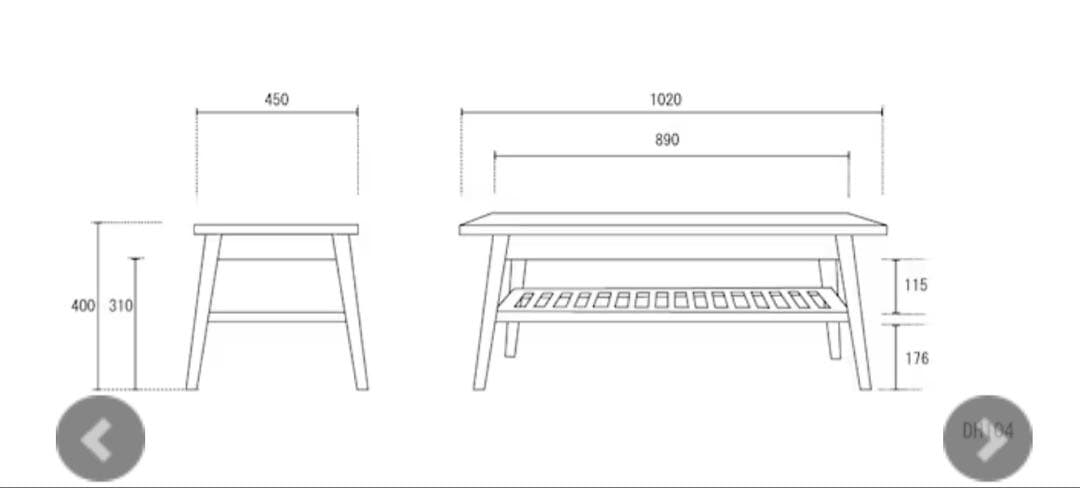パシフィックファニチャー DH TEA TABLE WITH SHELF (S)