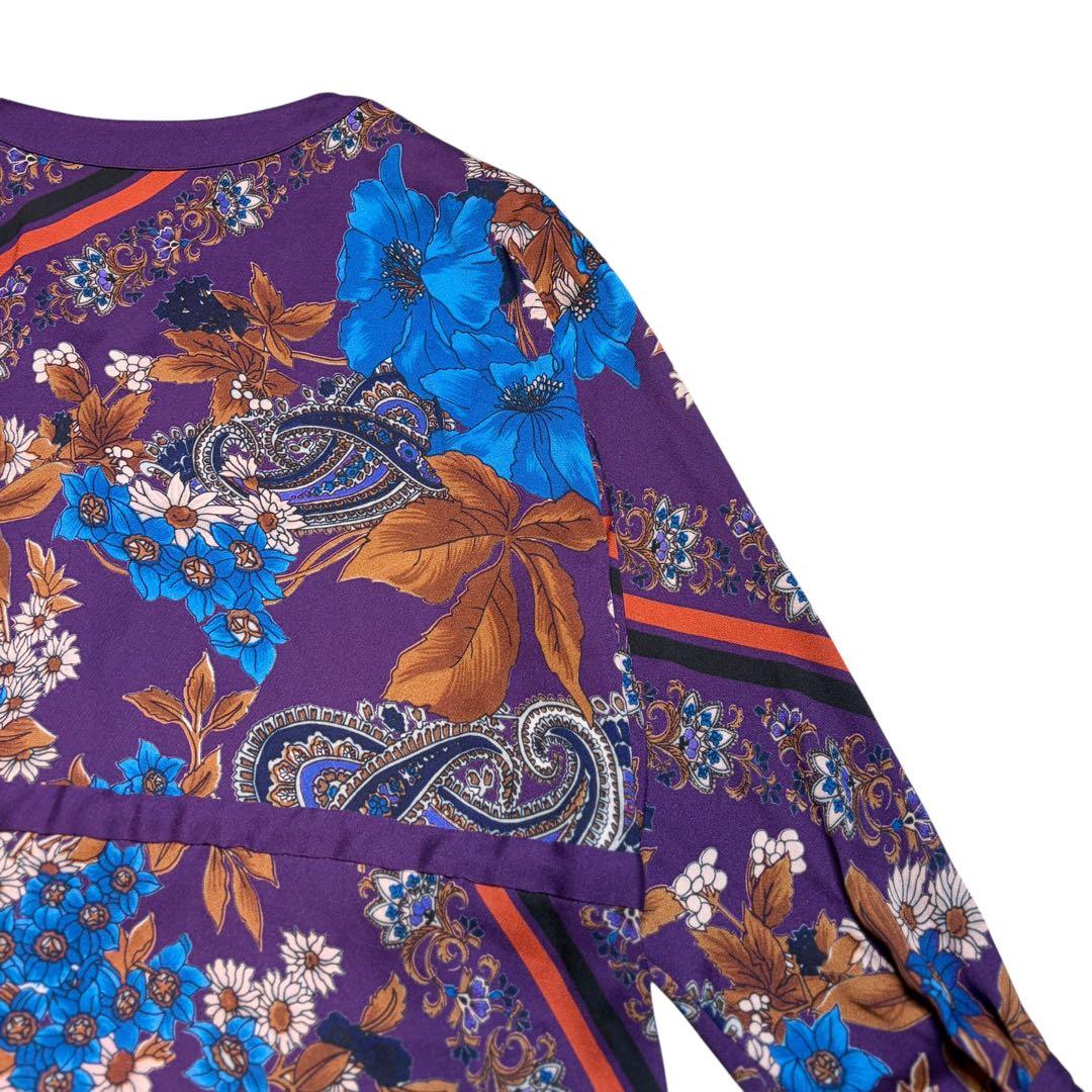 美品 グレース コンチネンタル ボタニカル スカーフ ロング ワンピース 花柄