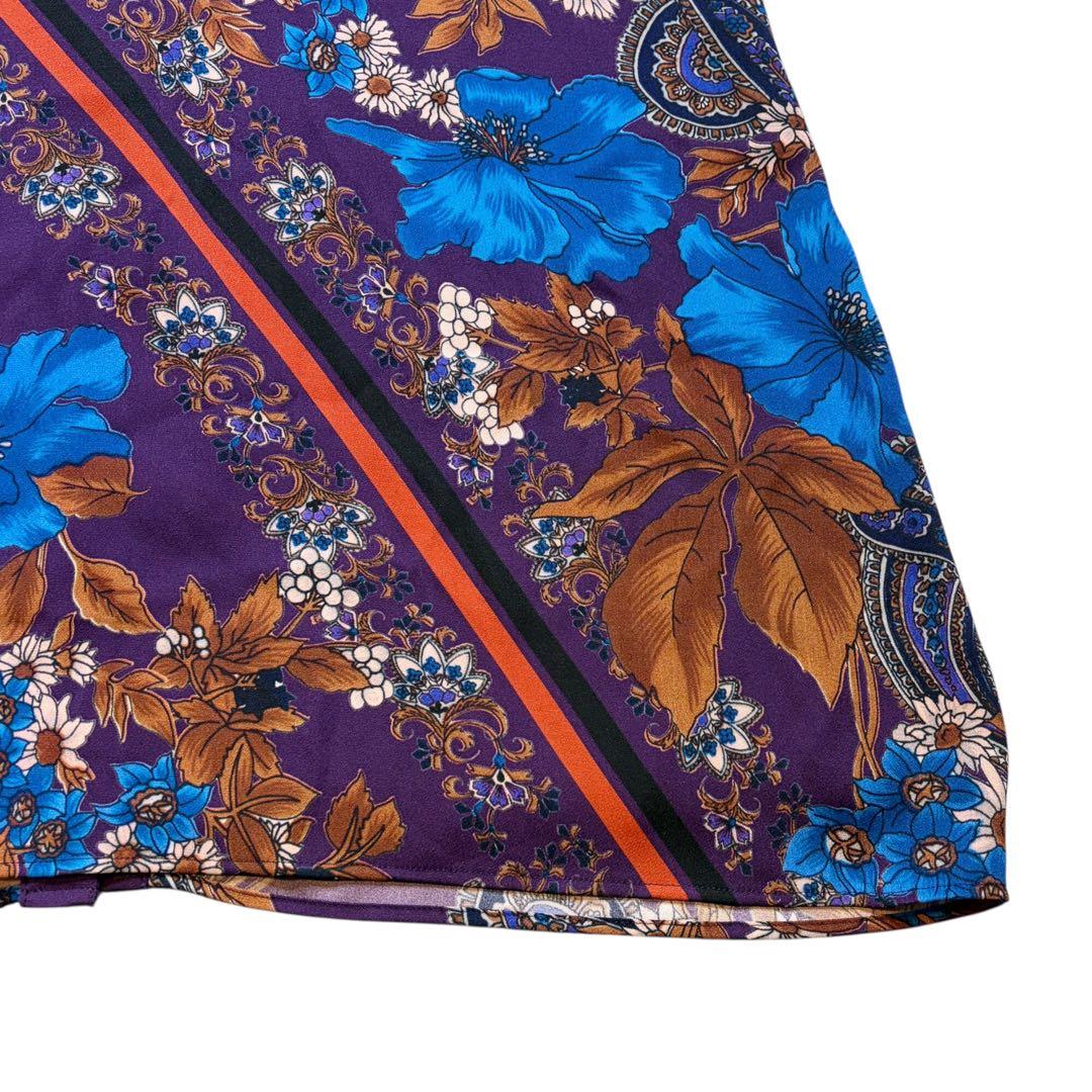 美品 グレース コンチネンタル ボタニカル スカーフ ロング ワンピース 花柄