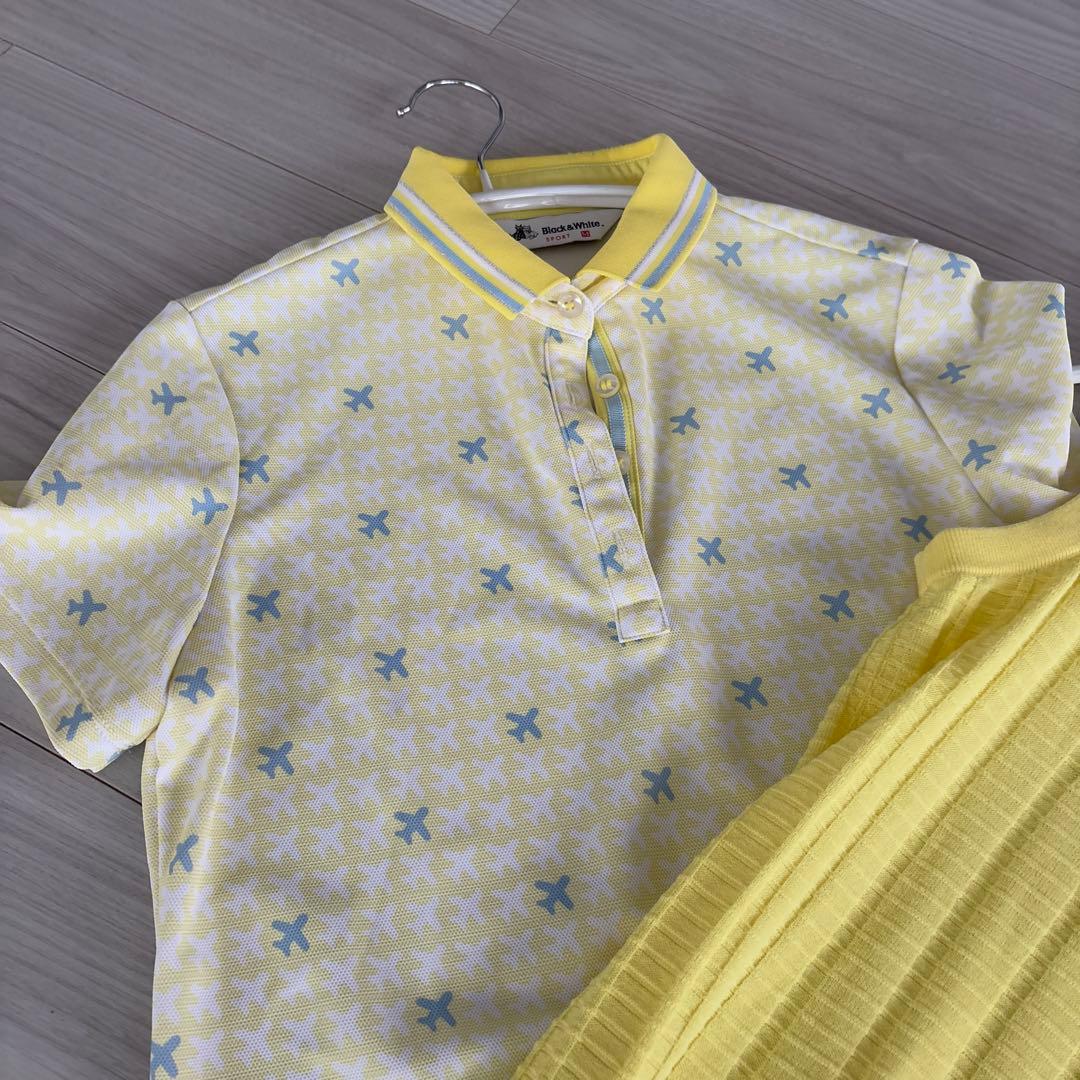 お買得‼️Black & White イエローポロシャツとベストセット