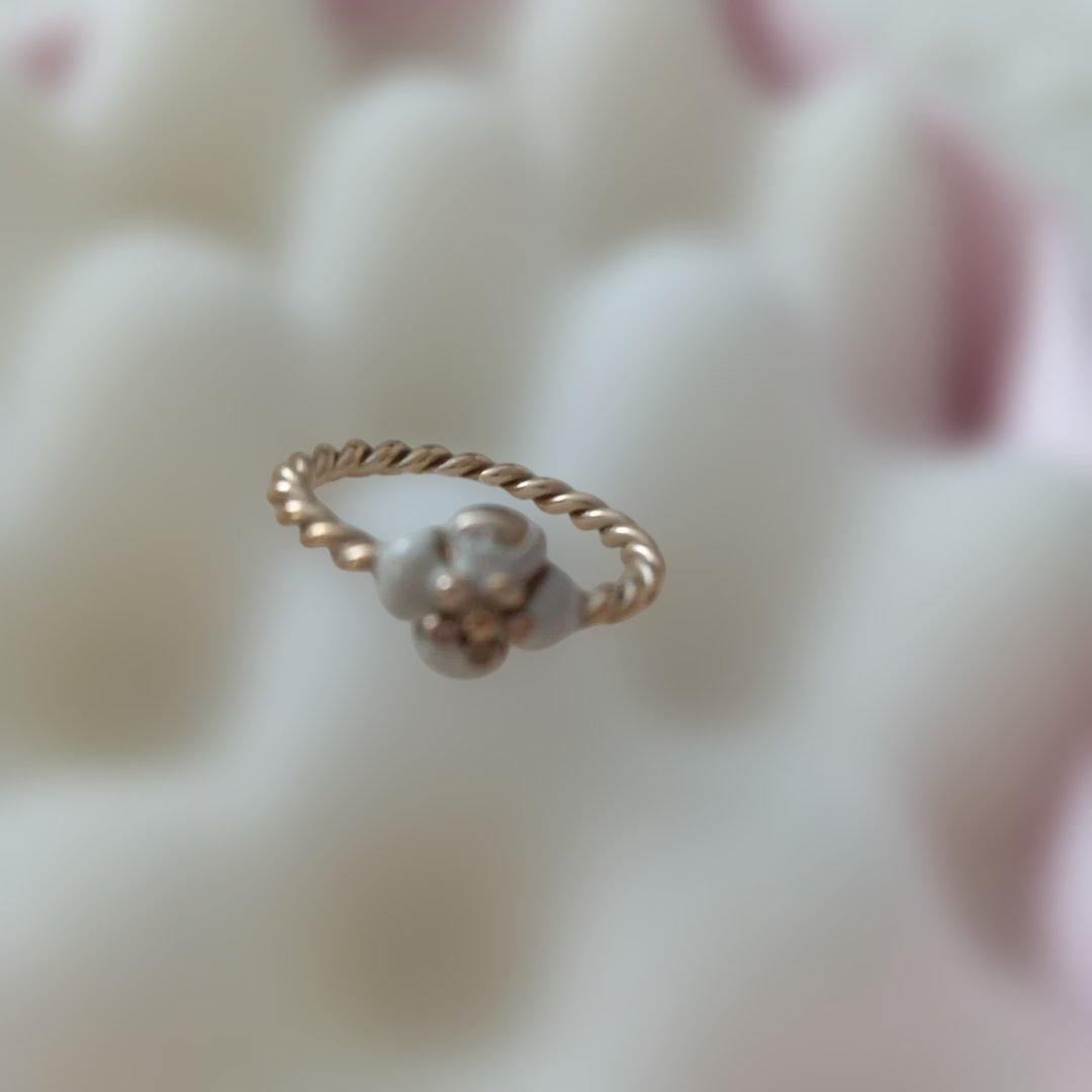 【売り尽くし価格】CHANEL フラワーモチーフ リング 11号訳あり