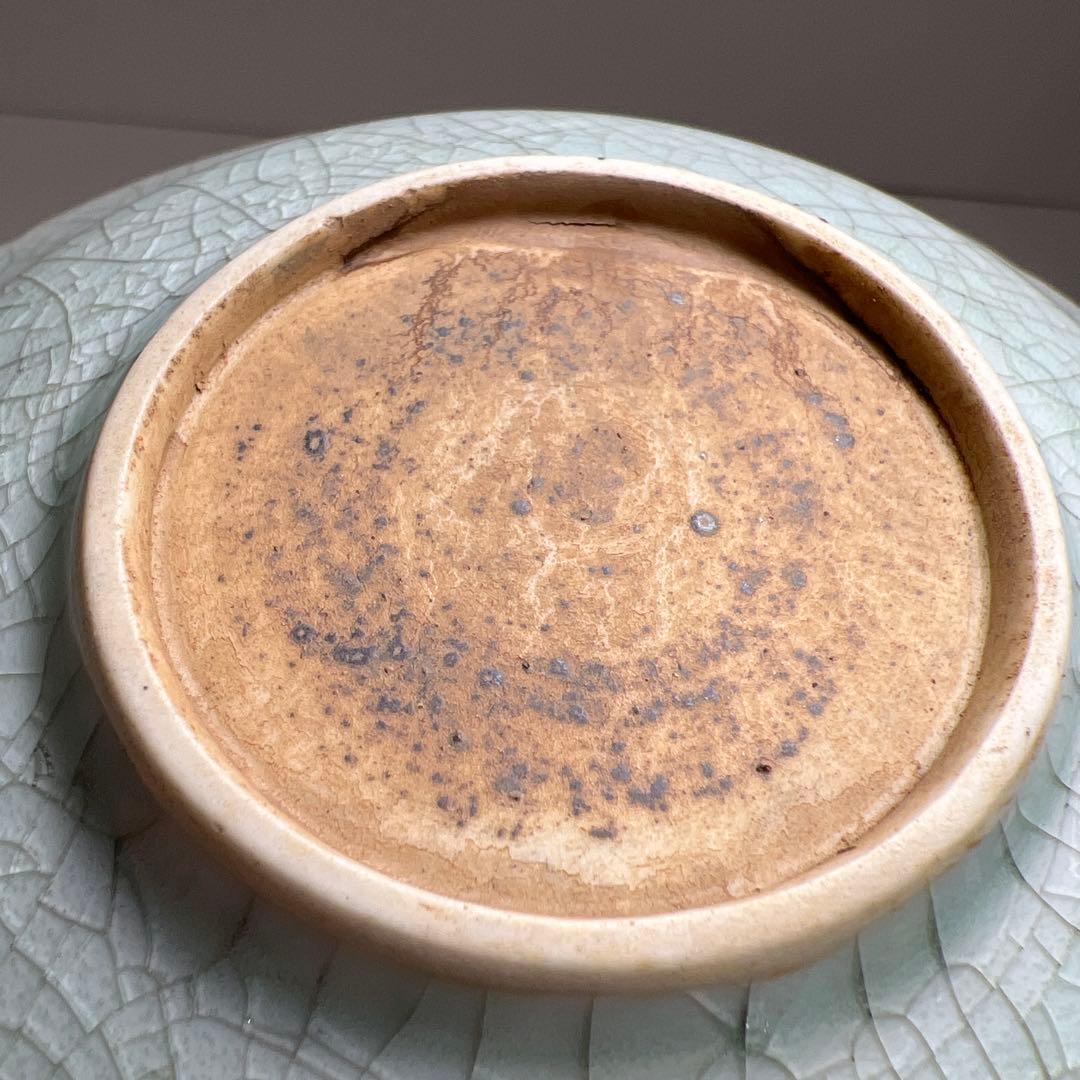 中国美術　青白磁皿2客　幅約18㎝　東Y8-0224③タニト