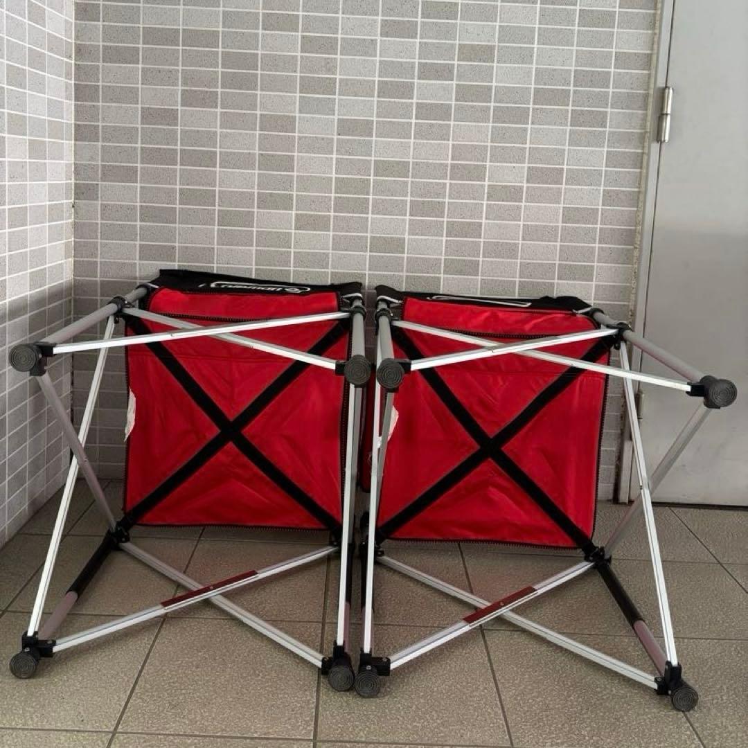 コールマン　スリムキャプテンチェア　レッド／ブラック　4脚セット