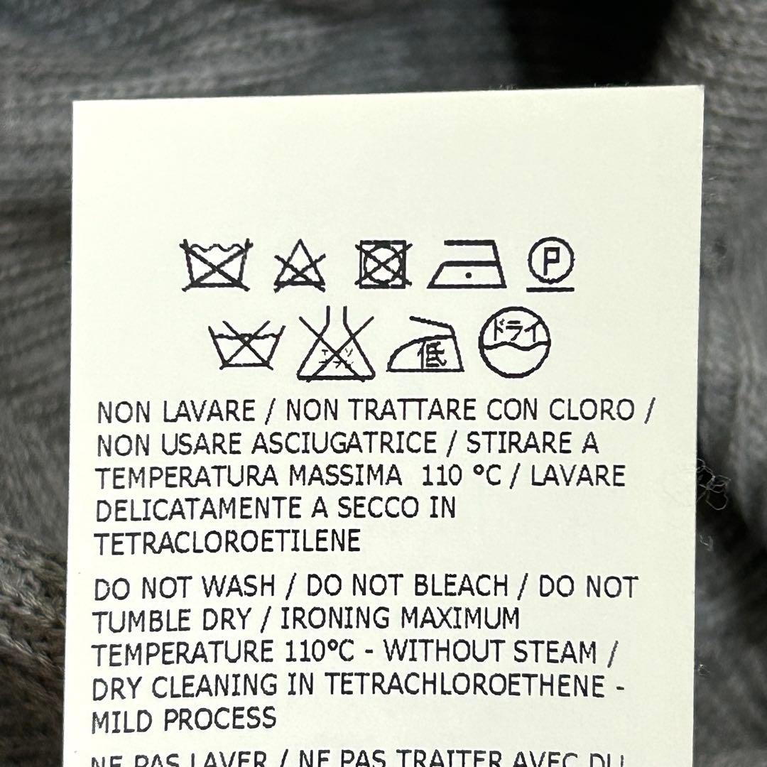 フェラガモ シルク混 ウール ニットワンピース ヘリンボーン グレー M