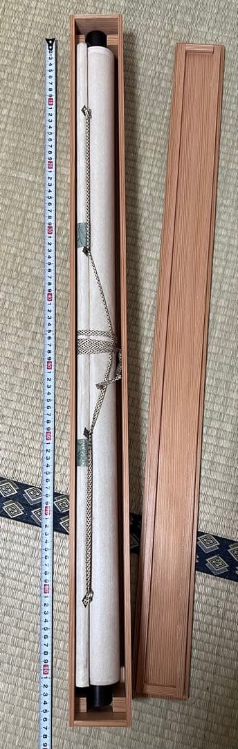 掛け軸　天台宗 二尊院 羽生田寂純［道心］横物 大幅 木箱付！