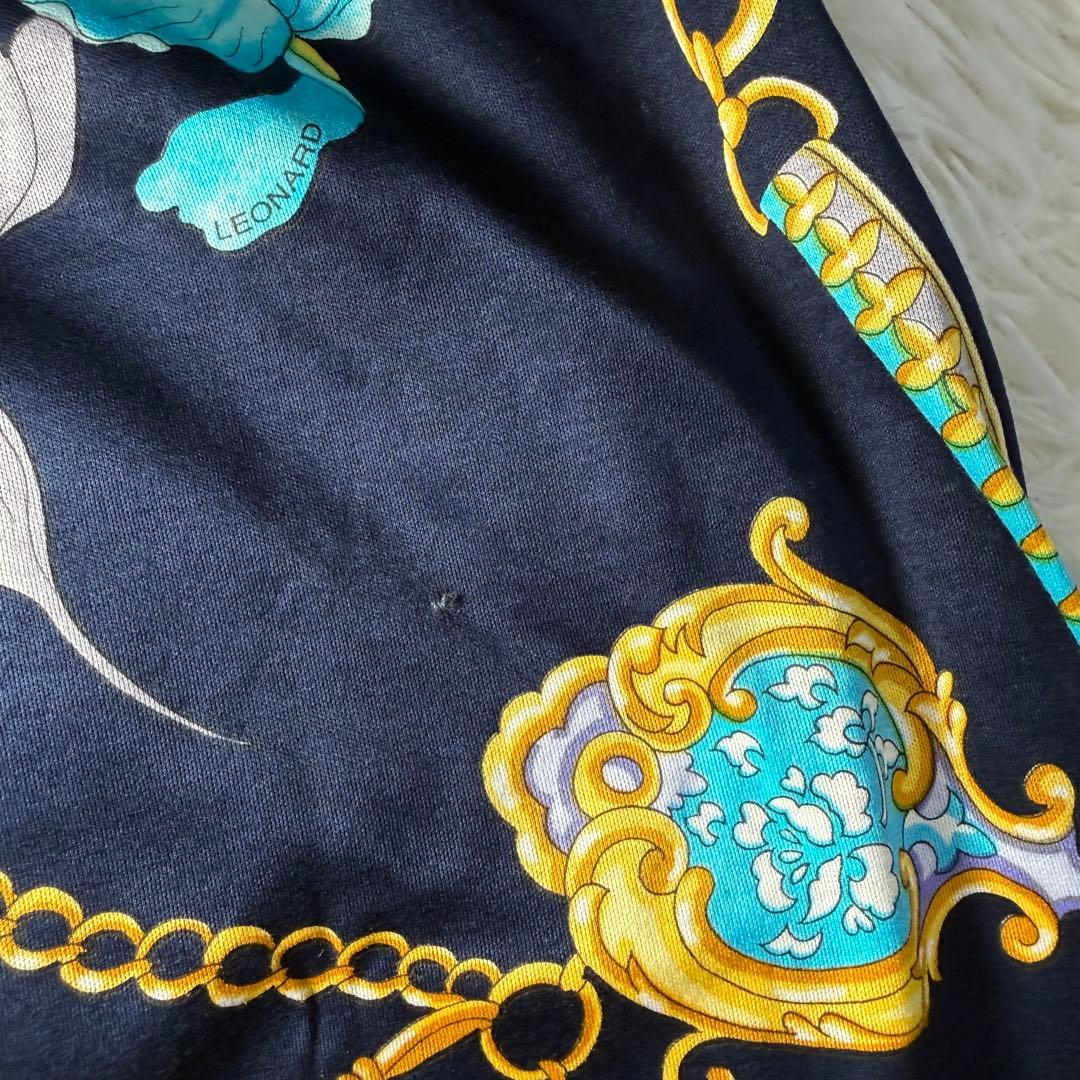 レオナール 花柄ロングワンピース コットン100% 総柄 日本製 LEONARD