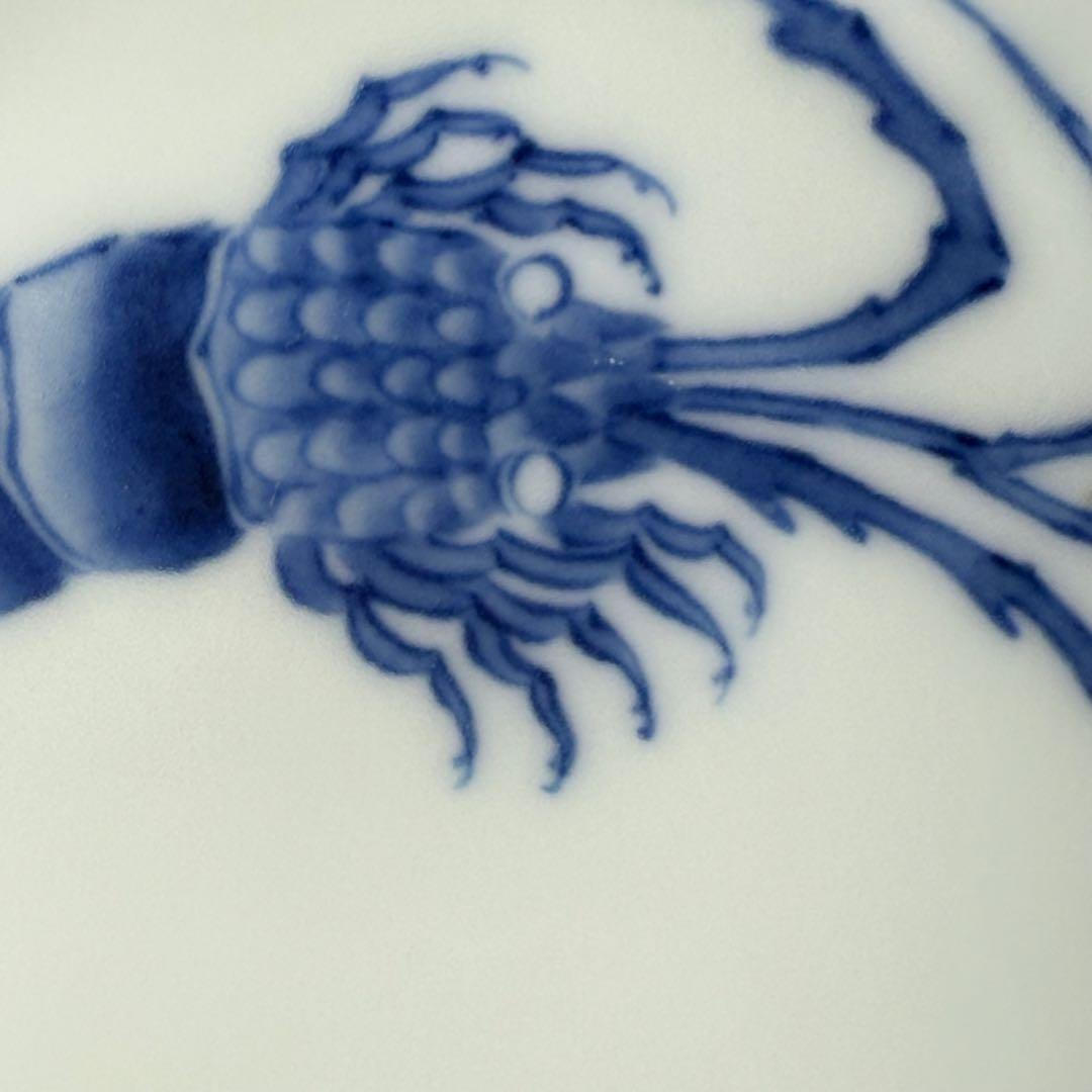 昭和初期　十一代今右衛門　今泉今右衛門　錦　海老文様皿　五枚　共箱　希少菱形窯印