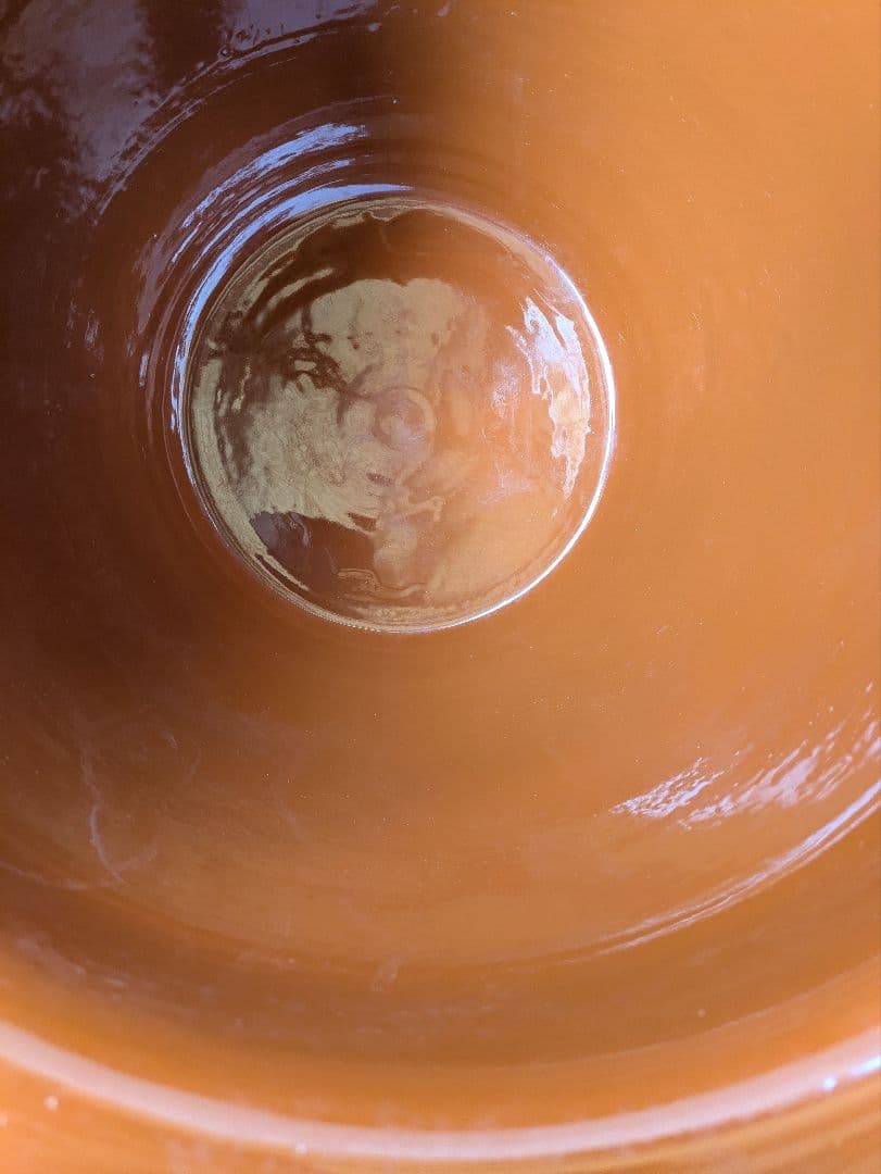 0005.日本製/久松窯/木蓋付きかめ壺/15号