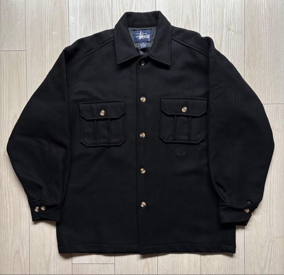 希少 90s OLD STUSSY ウール CPOジャケット 紺タグ M