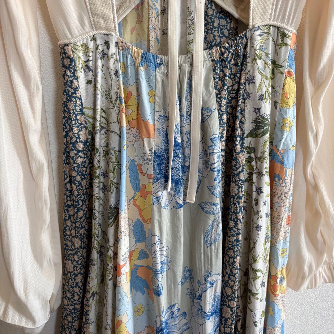 FUMIE=TANAKA パッチフラワーワンピース