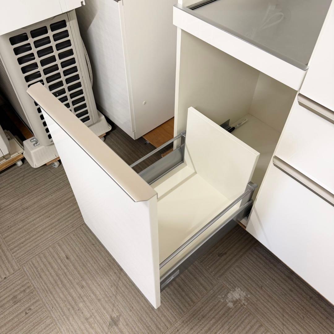 高級♪ パモウナ 160cm幅キッチンボード ハイタイプ 食器棚 上置き&台付き