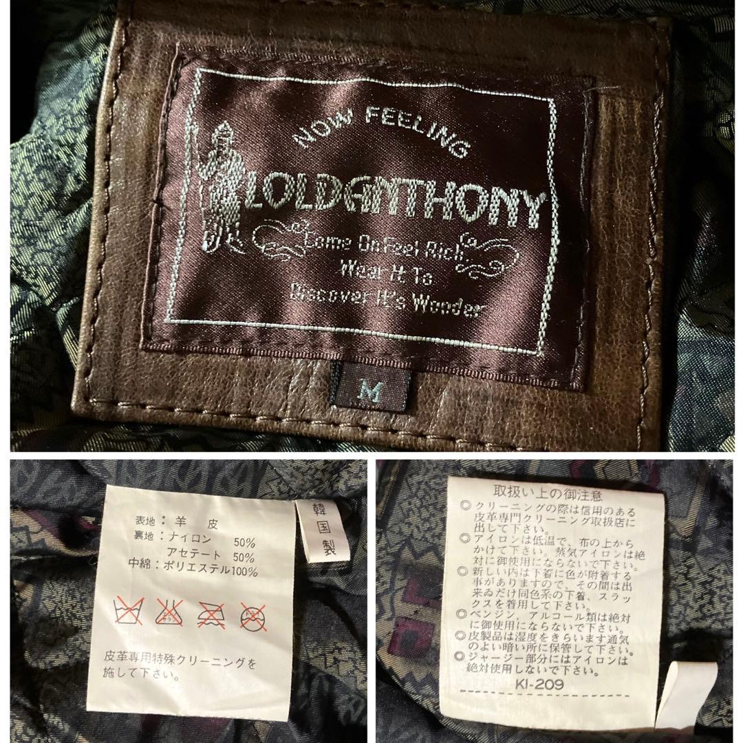 80s LOLDANTHONYリアルレザージャケットA2フライト羊革 ブラウンM