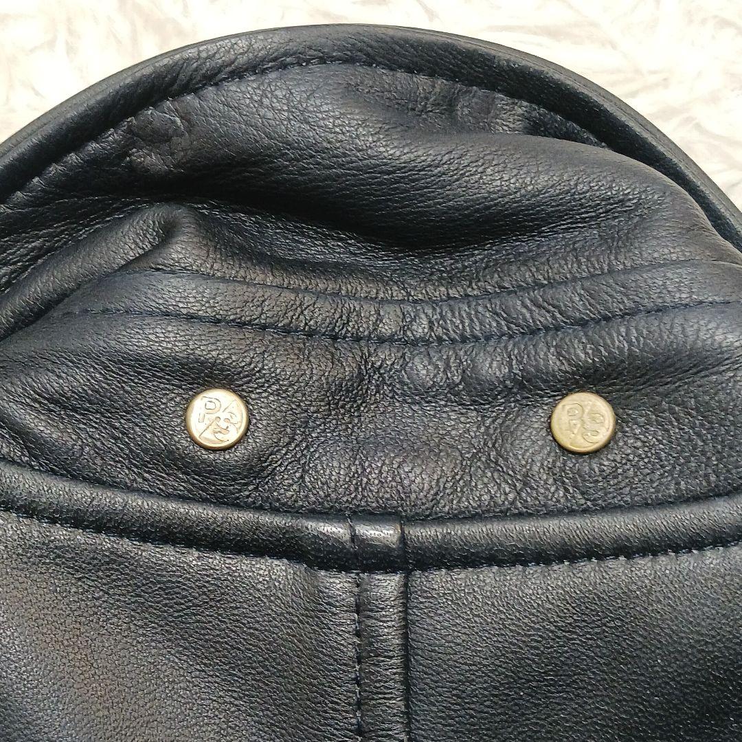 ✨良品✨PS PaulSmith ダブルレザーライダースジャケット　ネイビー　M