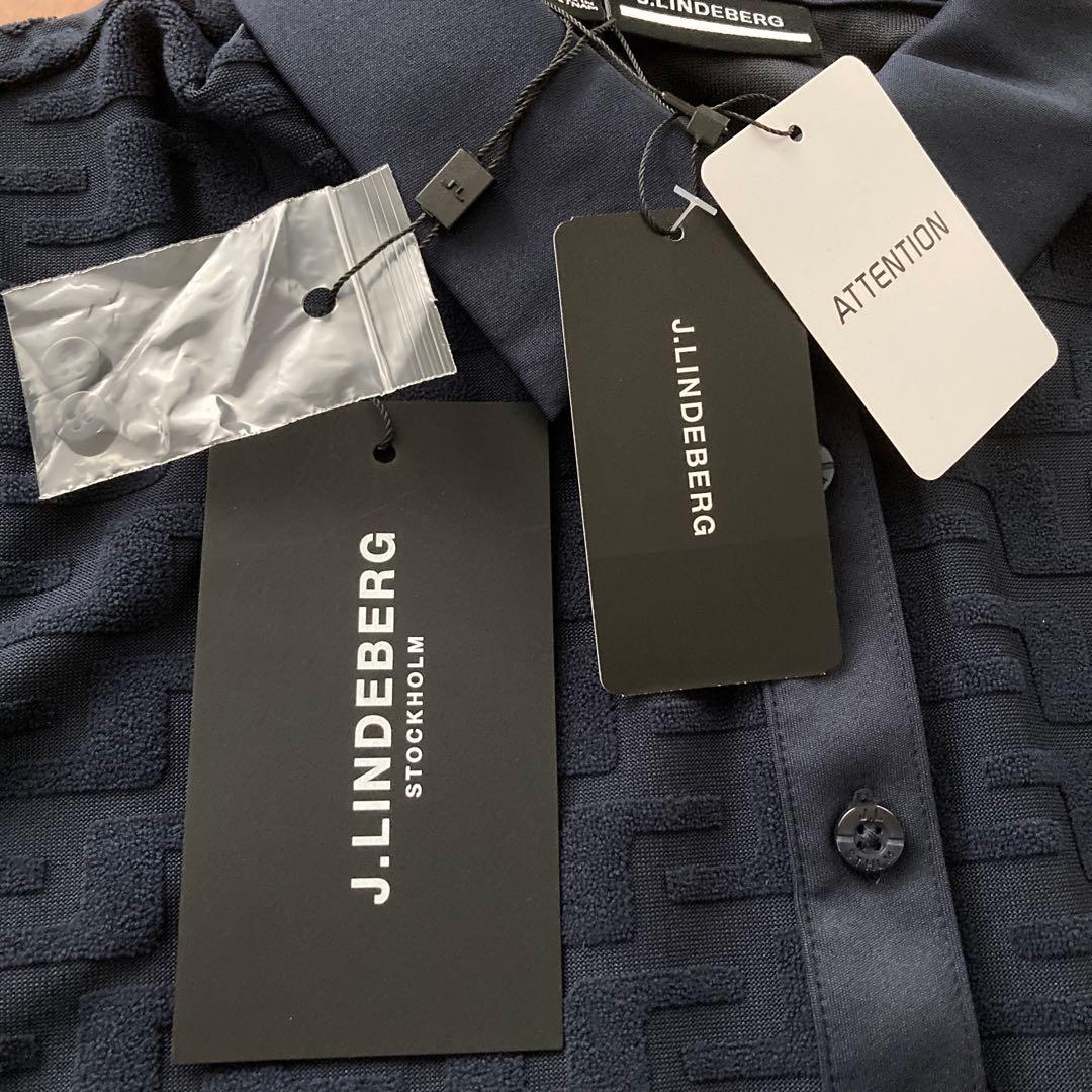【新品】J.LINDEBERG レディースゴルフ長袖ポロシャツ ネイビー L