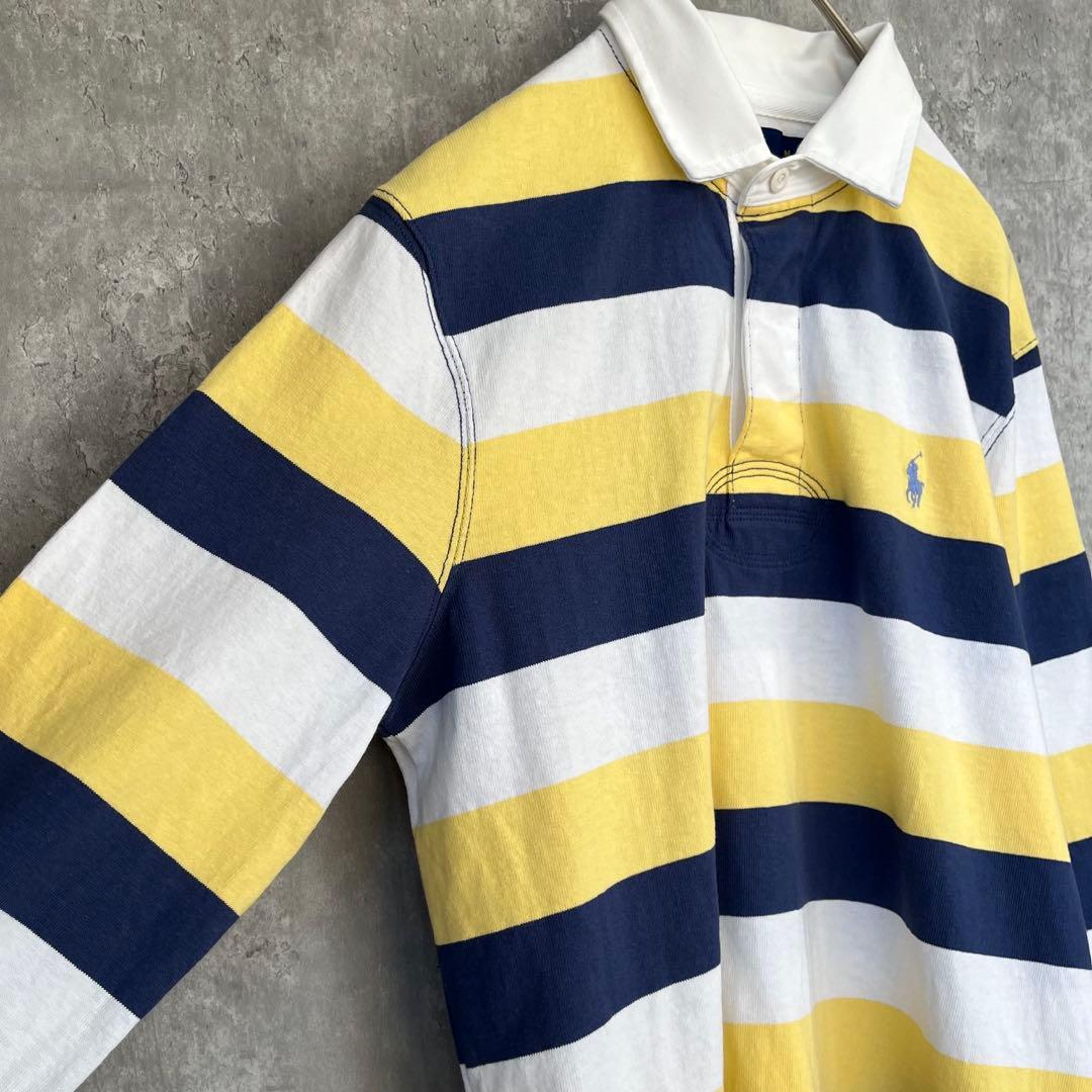 【美品】ポロ ラルフローレン ボーダー 長袖 ラガーシャツ 古着 ユニセックス