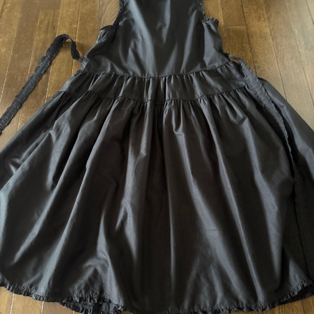 ピンクハウスワンピースタブリエ フリル付き黒ノースリーブロングワンピース