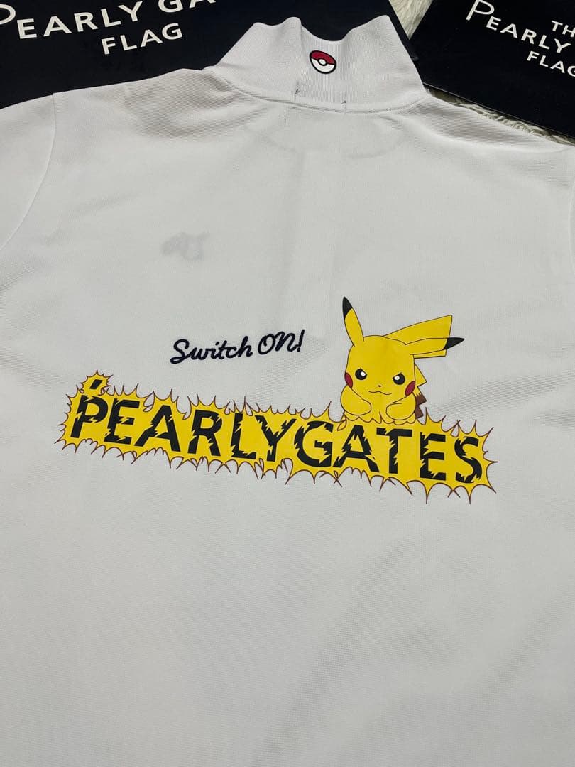 人気完売パーリーゲイツピカチュウ半袖ポロシャツトップス ホワイトサイズ5