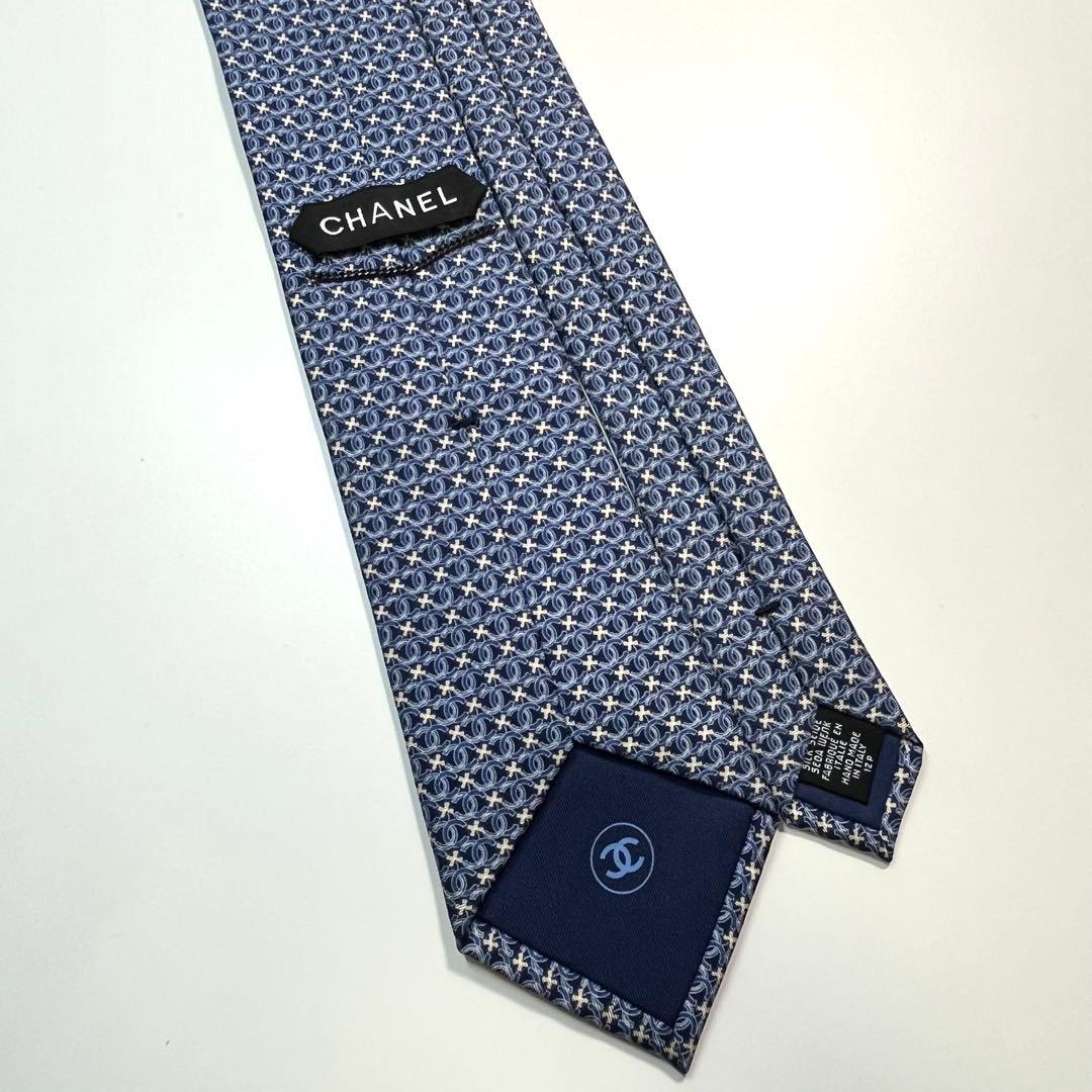 ✨良品✨ CHANEL シャネル ネクタイ　高級シルク ココマーク　チェーン