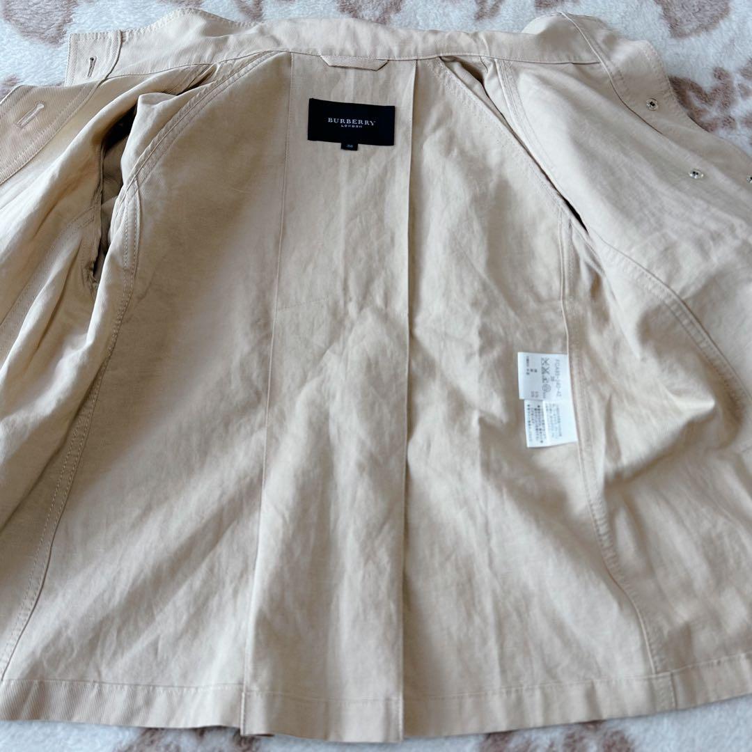 バーバリーロンドン ショート ジャケット ノバチェック トレンチ ケープ 38