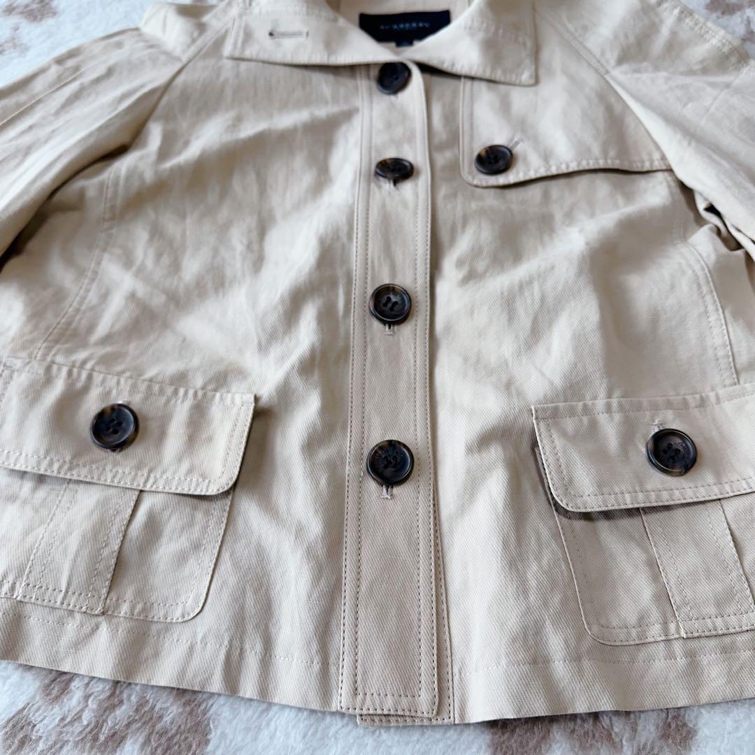 バーバリーロンドン ショート ジャケット ノバチェック トレンチ ケープ 38