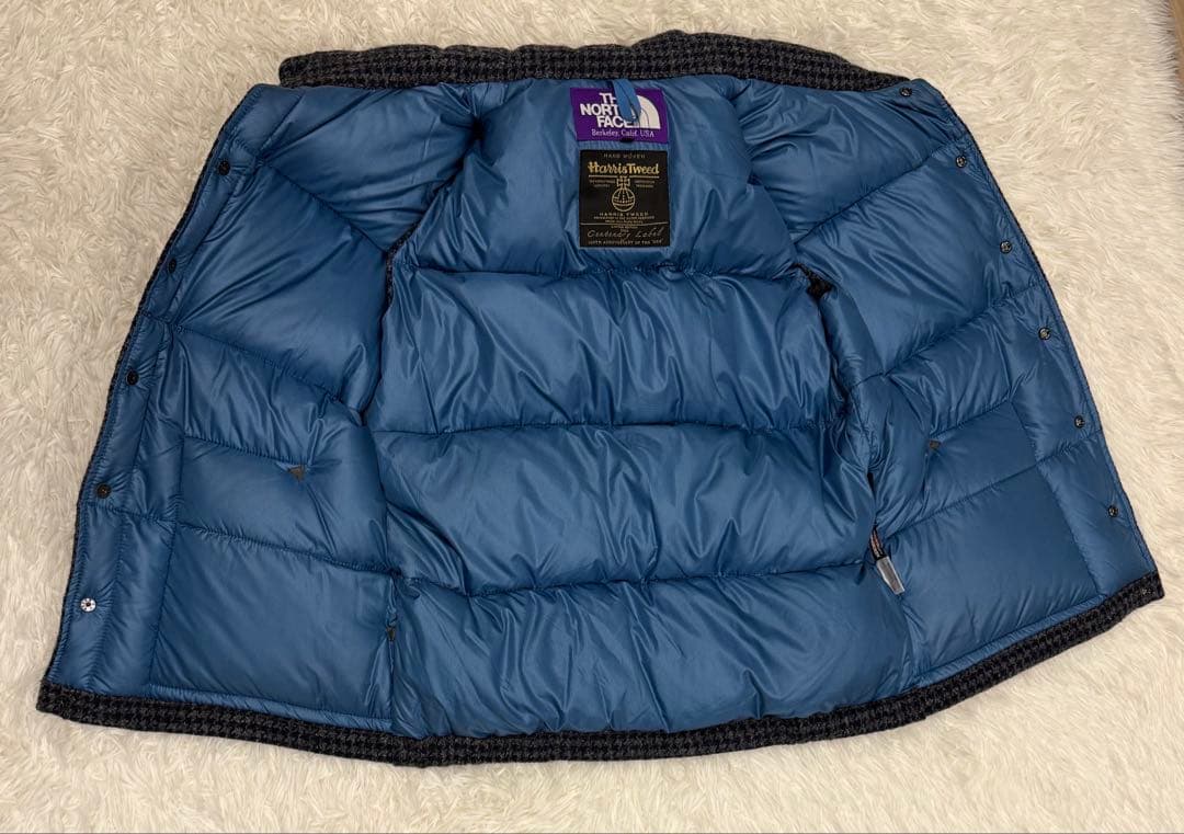ナナミカ別注　ノースフェイス×ハリスツイード ダウンベスト M 千鳥格子柄
